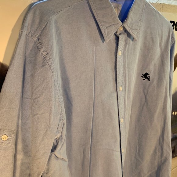 Express Light Blue Casual Fit Button-Down Long-Sleeve Shirt (L 16-16.5) - Picture 5 of 6